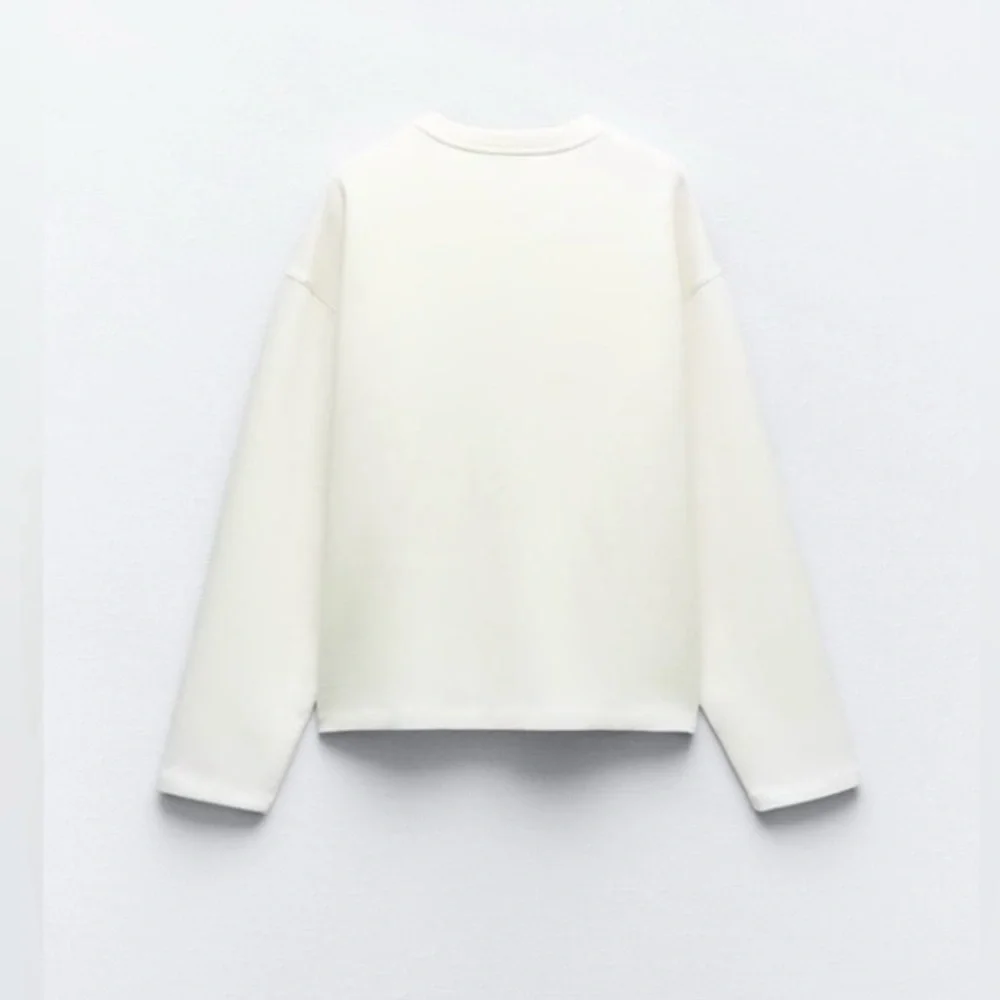 ZARA Ivory Jeweled Sweatshirt | X-Large | Long Sleeve | Sold Out - Picture 7 of 10